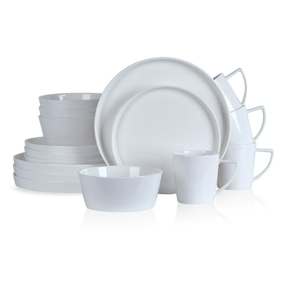 Stone Lain Madeline 16-Piece Dinnerware Set Bone China, White