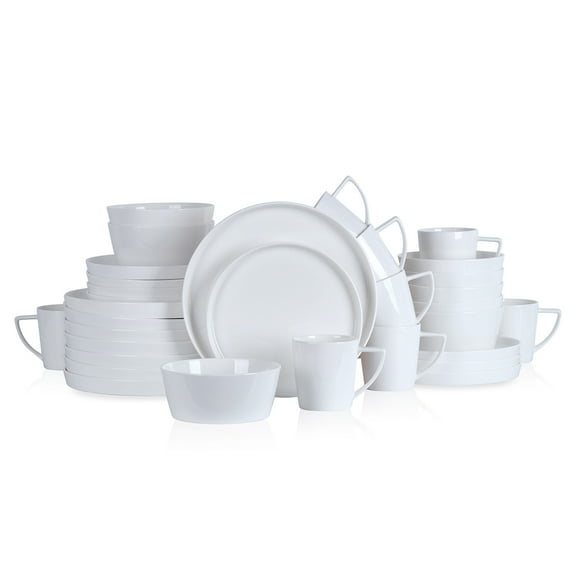 Stone + Lain Madeline Bone China Collection Dinnerware Set, 32-Piece Service for 8, White