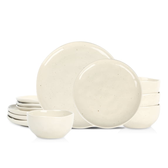Stone Lain Mirella 12-Piece Dinnerware Set Stoneware, Beige