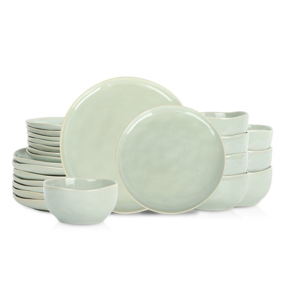 Stone Lain Mirella 24-Piece Dinnerware Set Stoneware, Light Green