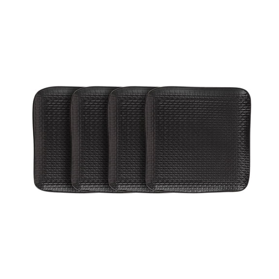 Stone Lain Olivia Stoneware Salad Plate Replacement Set, 4 Count, Black Weave Design