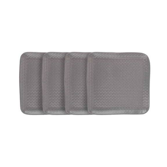 Stone Lain Olivia Stoneware Salad Plate Replacements, 4 Count, Gray Embossed Basket Weave