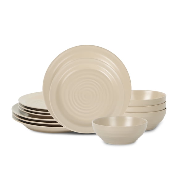 Stone Lain Orbit 12-Piece Dinnerware Set Stoneware, Beige