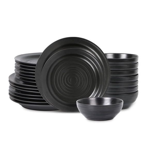 Stone Lain Orbit 24-Piece Dinnerware Set Stoneware, Charcoal