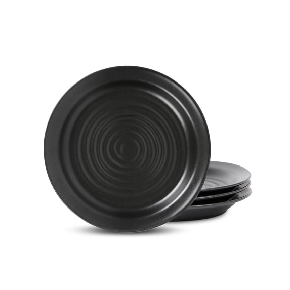 Stone Lain Orbit 4-Piece Salad Plate Set Stoneware, Charcoal