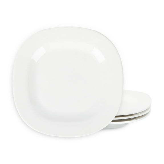 Stone Lain Quadro 4-Piece Salad Plate Set Porcelain, White