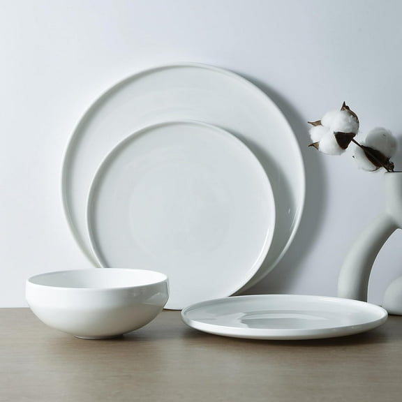 Stone Lain Quinn Bone China 12-Piece Dinnerware Set, White