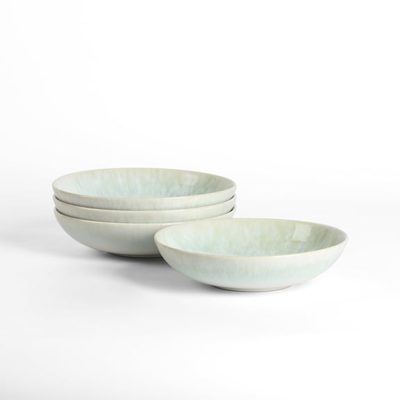 Stone Lain Riley Pasta Bowl Set Seafoam Stoneware, Service for 4, 4-Piece