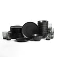 thumbnail image 1 of Stone Lain Rio 32-Piece Dinnerware Set Stoneware, Includes Glassware, Service for 8, Black, 1 of 6