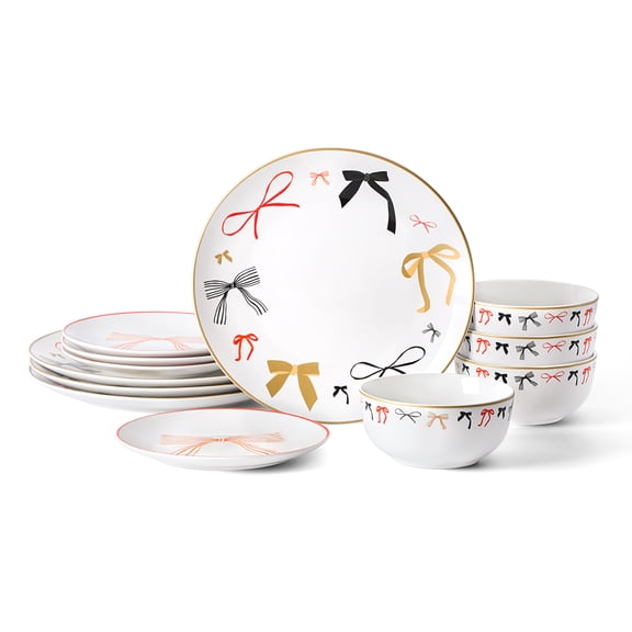 Stone Lain Rosie 12-Piece Dinnerware Set Porcelain, Service for 4, Multicolored