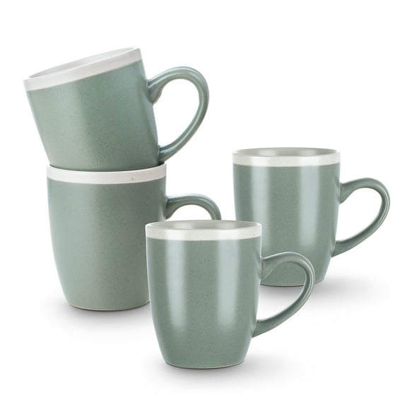 Stone Lain Serenity Rustic Stoneware Dinnerware Mug Replacements, Green and Cream