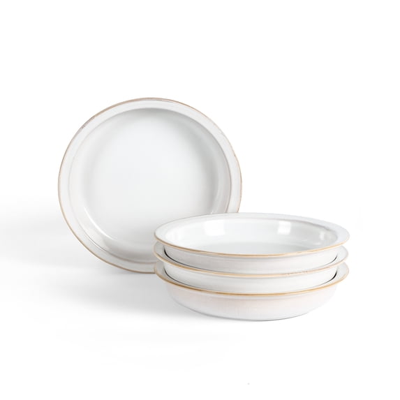 Stone Lain Slate 4-Piece Pasta Bowl Set Stoneware, Service for 4, White