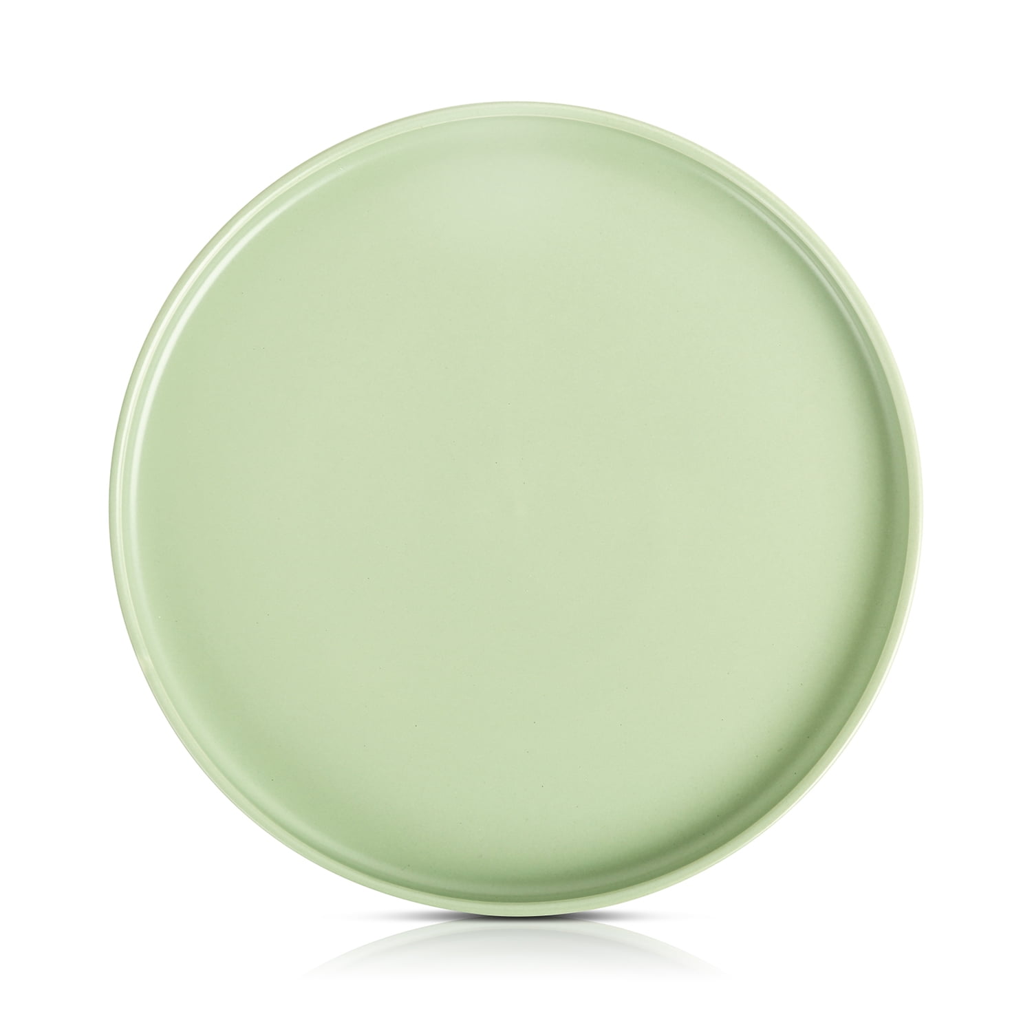 Lime Green Porcelain Minimalist Dinner Plate Set, 6-Piece