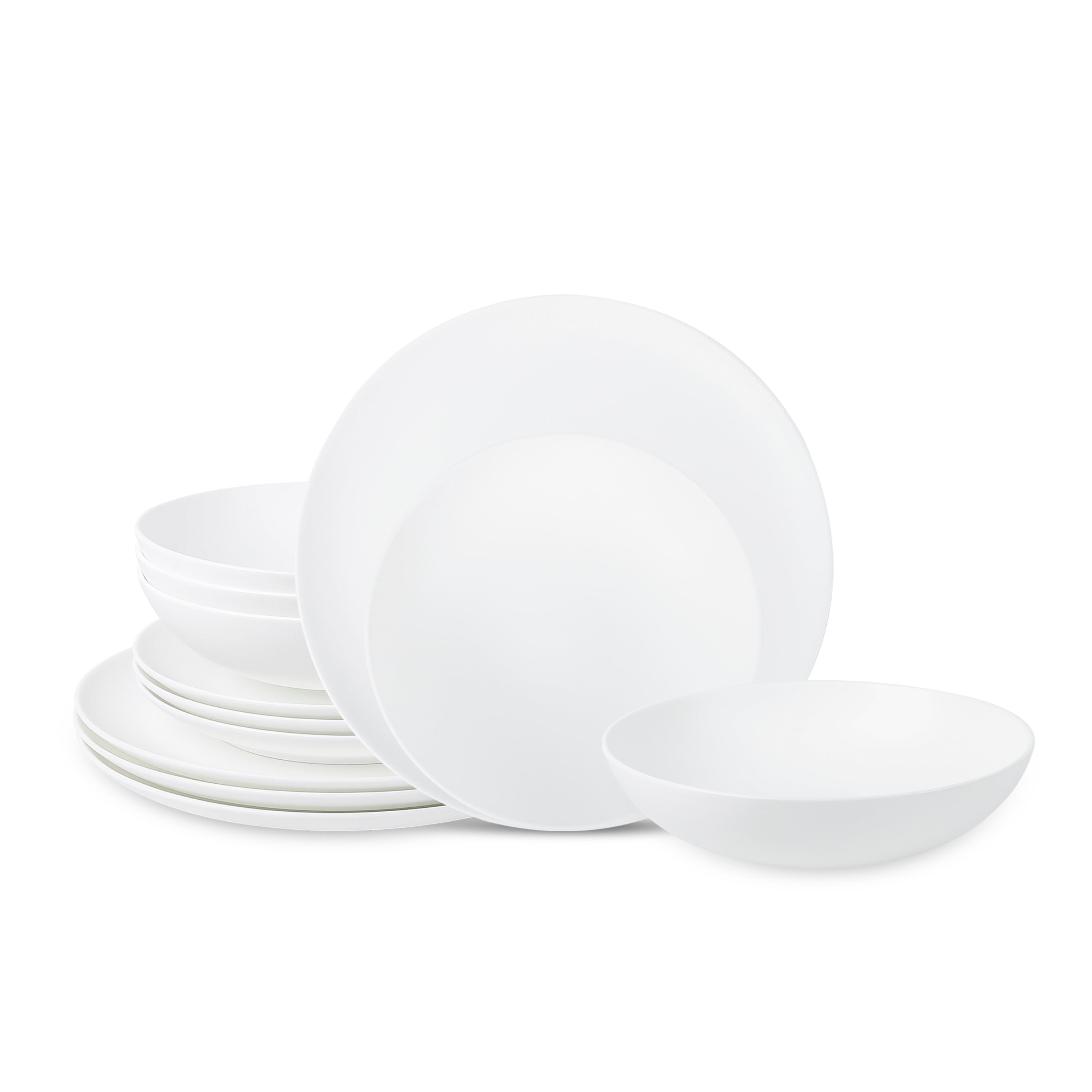 Matte White Porcelain 24-Piece Dinnerware Set for 8