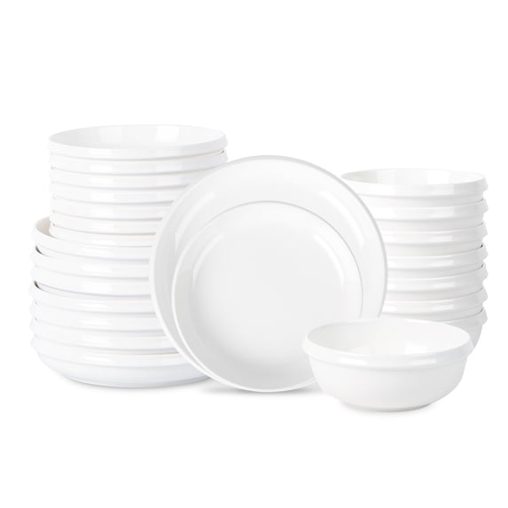Stone Lain Verso 24-Piece Dinnerware Set Porcelain, White