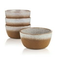 thumbnail image 1 of Stone Lain Vince 4 Piece Stoneware Bowl Set for Soups or Salads, Brown and White, 1 of 6