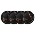 thumbnail image 1 of Stone Lain Zora Porcelain 4 Piece Salad Dinner Plate Set, Serving Dishes, Black & Gold, 1 of 7