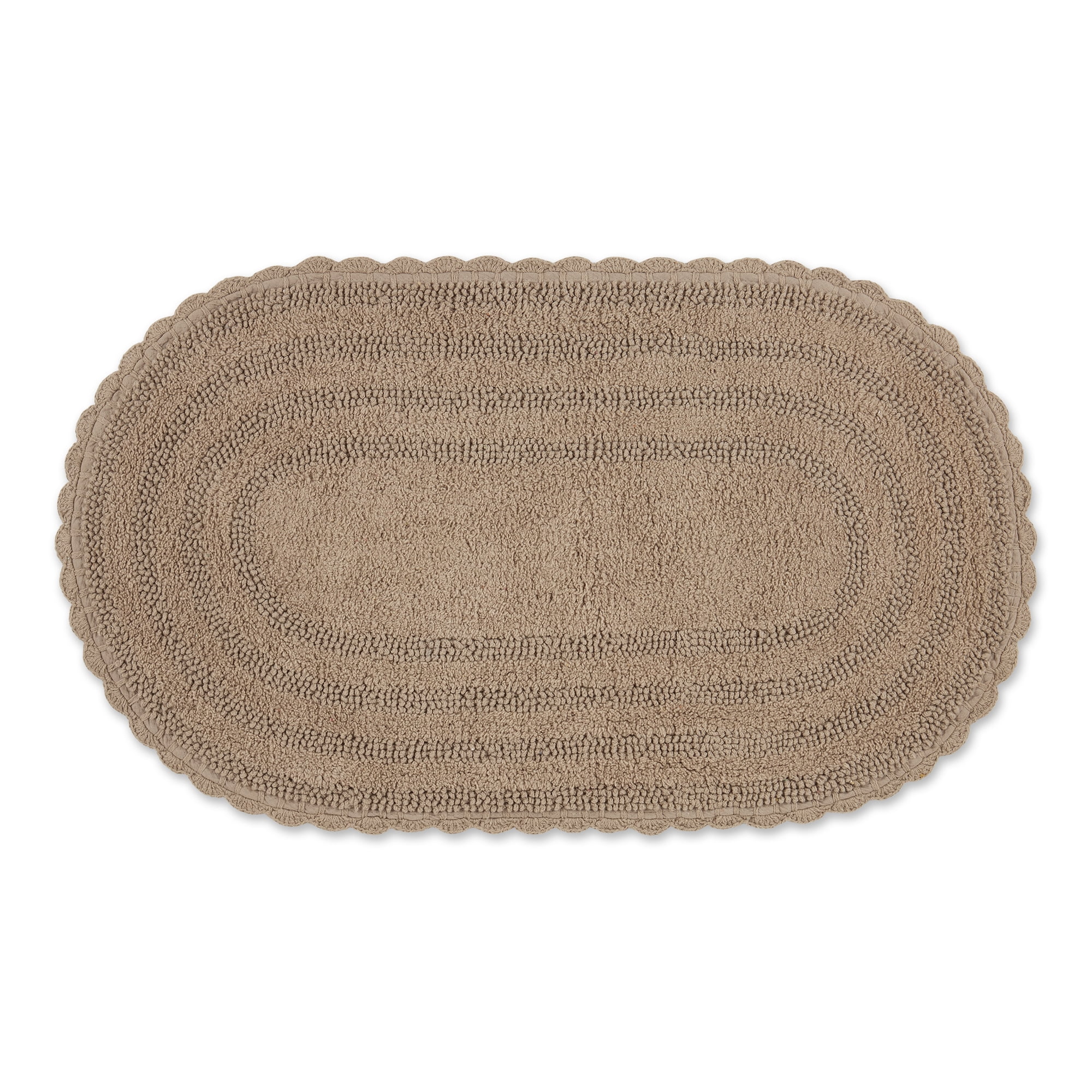 Stone Large Oval Crochet Bath Mat
