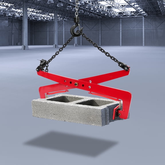 Stone Lifting Clamp, 800kg Chain Type Clamp Red, 14-35 Inch Opening Pallet Puller Clamp, Heavy Duty Lifting Tool for Marble Granite Slab, Material Handling Equipment
