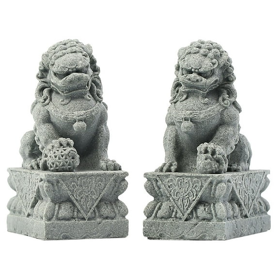 Stone Lion Ornament Tabletop Decorative Statue Prosperity Micro Landscape Display Decorate