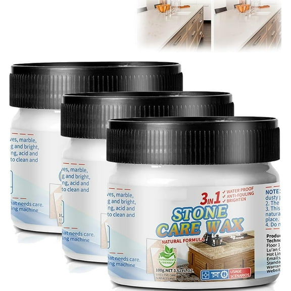Stone Maintenance Polishing Wax, Granite Polishing Compound, Marble Scratch Remover and Polish, Granite Countertop Cleaner, Stone Polishing Care Wax