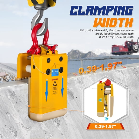 Stone Miter Clamp: Granite Panel Lifter for Marble Quartz Slab Installation - 1000kg Capacity Heavy Duty Stone Handling Tool with Rubber Protection