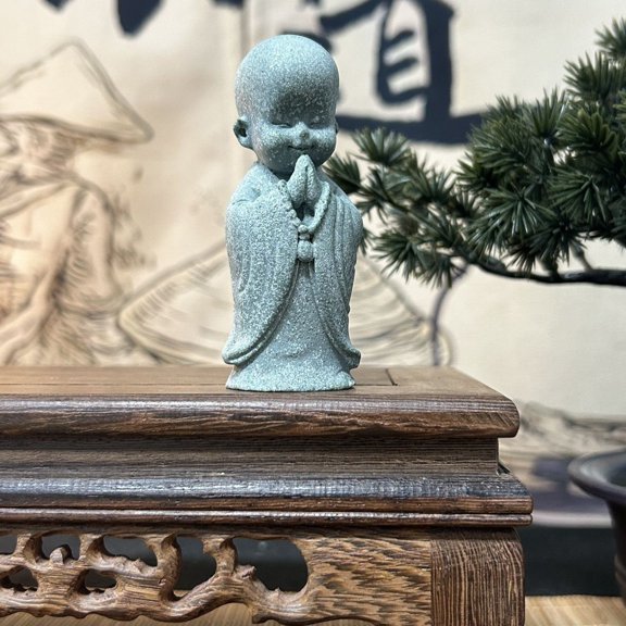 Stone Monk Figurine Rockery Tea Pet Home Table Ornament Decor