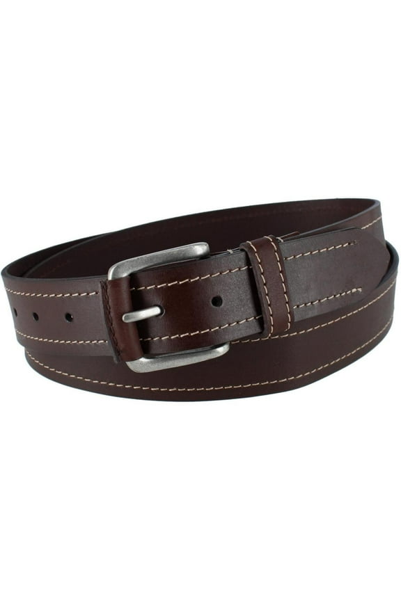 Contrast Stitch Leather Belt (Men Big & Tall)
