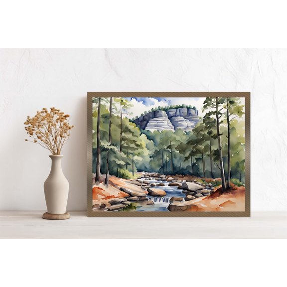 Stone Mountain Landscape Print Georgia Rocks Stream Art Print Summer Artwork Wall Art Travel