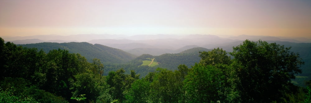 Stone Mountain viewed from Blue Ridge Parkway North Carolina USA Canvas Art - Panoramic Images (12 x 36)
