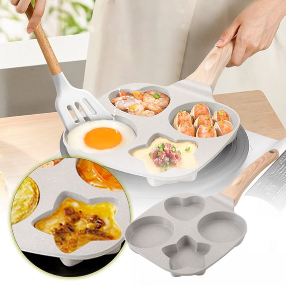 Stone Non Stick Frying Pan for Eggs and Hamburgers Universal Induction Compatible Mini Omelette Cookware with Thickened Deep Base