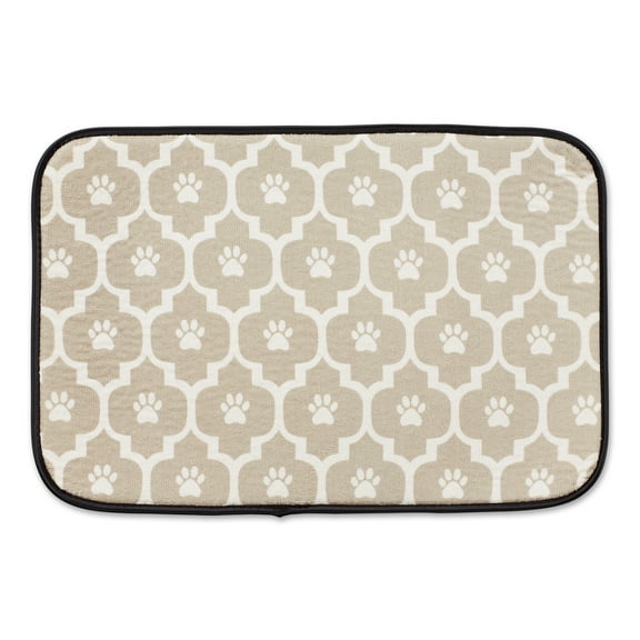 Bone Dry Lattice Paw Print Microfiber Print Pet Mat
