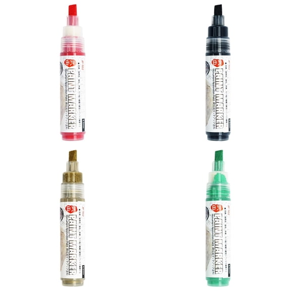Stone Paint Markers 4-Pack, 8.5mm Tip Gravestone Lettering Pen for Outdoor Use
