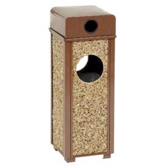 Stone Panel Trash Urn - Brown - 10.25 in. - Weather Resistant