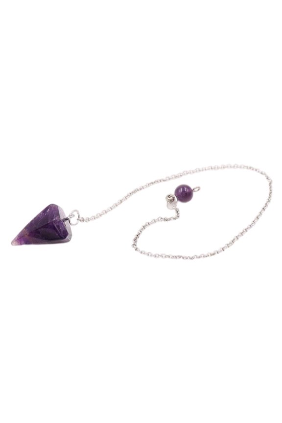 Stone Pendant Conical Hexagonal Pointed Energy Pendulum Necklace for Spiritual Balancing for Women Ornaments -
