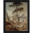 thumbnail image 1 of Stone Pines at Sestri 28x36 Large Black Ornate Wood Framed Canvas Art by John Ruskin, 1 of 2