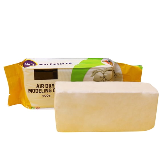 Stone Plastic Air Dry Clay Pottery Tool Set, No Bake Modeling Clay DIY Craft Kit with Sculpting Tools, Handmade Art Material Package,Light Brown