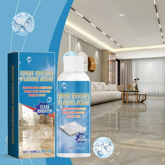 Stone Polishing Agent for Granite Cleaner, Quartz Countertop Scratch Repair and Stain Remover, Marble Brightener for Ceramic Tile, Travertine, Kitchen Surface Care, 100ml