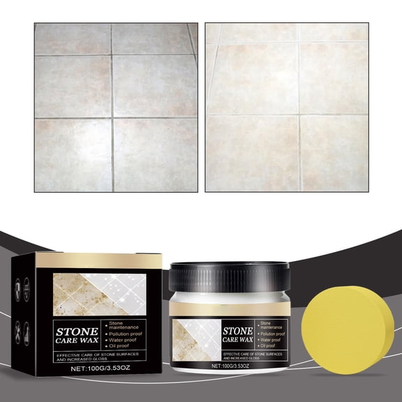 Stone Polishing Paste 148g Furniture, Marble Granite Tile Repair Brightener, Scratch Removal Maintenance for Countertop, Protective Coating for Kitchen Bathroom Surface