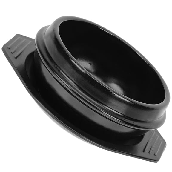 CIMAXIC Black Ceramic Bibimbap Pot with Tray for Kitchen Cooking Pot
