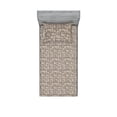 thumbnail image 1 of Stone Print Fitted Sheet & Pillow Sham Set, Rock Themed Wall Ornament Asymmetric Design Pebble Look Stonework Pattern, Decorative Printed 2 Piece Bedding Decor, Twin, Pale Grey Camel, by Ambesonne, 1 of 1