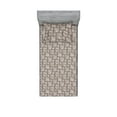 thumbnail image 1 of Stone Print Fitted Sheet & Pillow Sham Set, Square Shape Rocks Pattern Symmetric Look Repetitive Illustration, Decorative Printed 2 Piece Bedding Decor, Twinxl, Warm Taupe and Dark Tan, by Ambesonne, 1 of 2