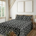thumbnail image 1 of Ambesonne Stone Print Fitted & Flat Sheet with Shams 4 Pcs Set, Boulder Coastal Pattern, Queen, Dark Grey and Dimgray, 1 of 5
