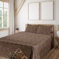 thumbnail image 1 of Ambesonne Stone Print Fitted & Flat Sheet with Sham 3 Pcs Set, Wall Look Art Earthy, Twin, Ecru Brown and Cocoa, 1 of 1