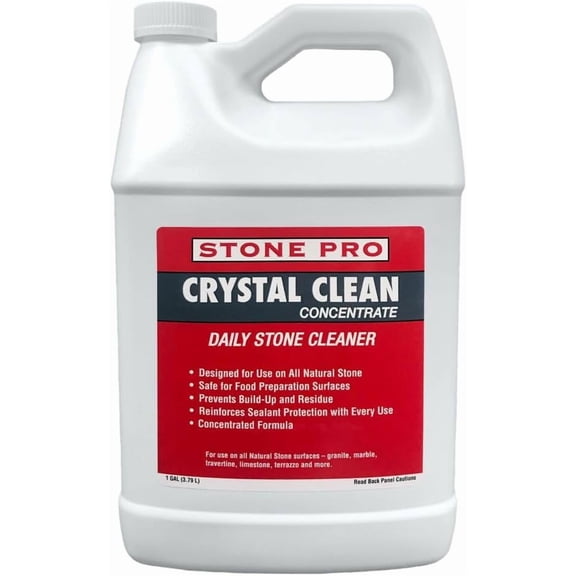 Stone Pro Crystal Clean - Surface Cleaner & Sealer, Concentrate 128 oz Gallon
