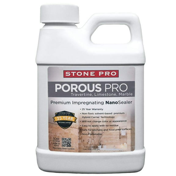 Stone Pro Porous Pro Sealer for Sealing Travertine, Limestone, Marble & Porous Stone (1 Pint – 16 Fl Oz)