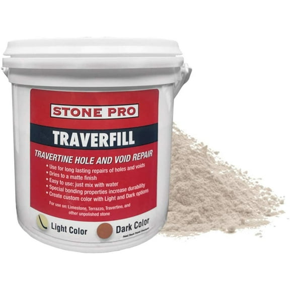 Stone Pro Traverfill Light Color For Repairing Holes in Travertine (3 Lb.)