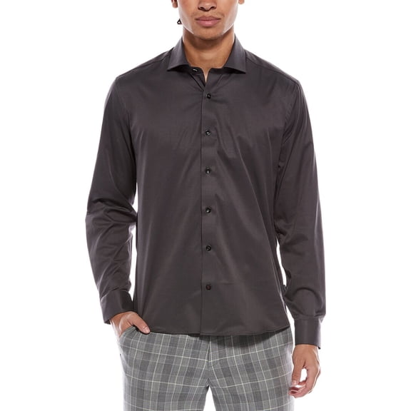 Stone Rose mens Performance Stretch Woven Shirt, 4/L, Grey