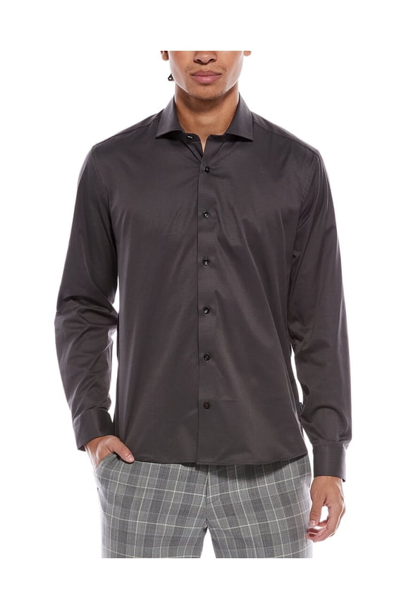 mens  Performance Stretch Woven Shirt, 5/XL, Grey