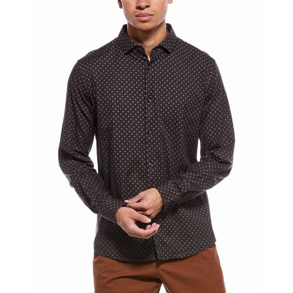 Stone Rose mens Stretch Print Shirt, 2/S, Blue